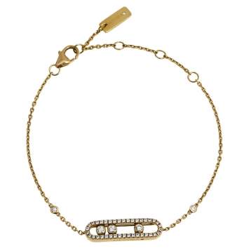 Pre Owned Messika Baby Move Pavé Diamond 18K Yellow Gold Bracelet