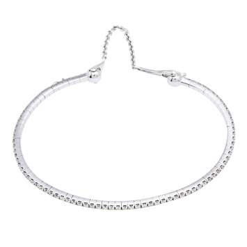 Pre Owned Messika Skinny Diamond 18k White Gold Cuff Bracelet