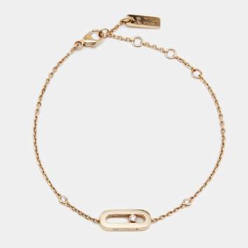 Pre Owned Messika Move Uno Diamond 18k Rose Gold Bracelet