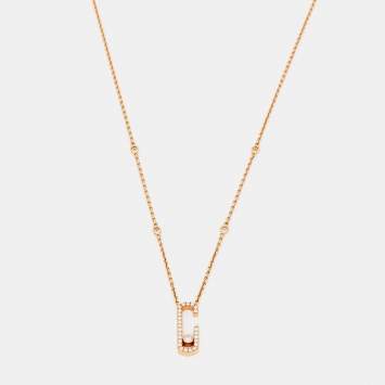 Pre Owned Messika Gigi Hadid Move Addiction Diamond 18k Rose Gold Necklace