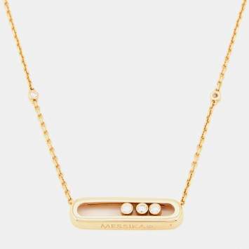 Pre Owned Messika Baby Move Diamond 18k Rose Gold Chain Necklace