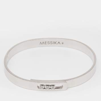 Pre Owned Messika Move Noa Diamonds 18k White Gold Bangle Bracelet