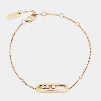 Pre Owned Messika Baby Move Diamond 18k Rose Gold Link Bracelet