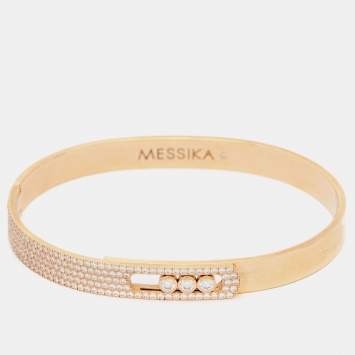 Pre Owned Messika Move Noa Paved Diamonds 18k Rose Gold Bracelet