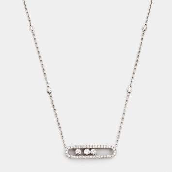Pre Owned Messika Baby Move Diamond 18k White Gold Necklace