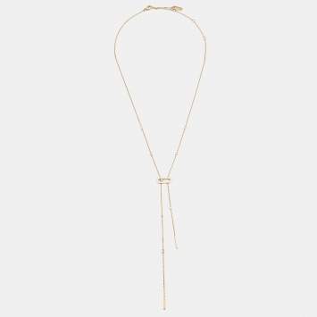 Pre Owned Messika Move Uno Caravate Diamond 18k Rose Gold Tie Necklace