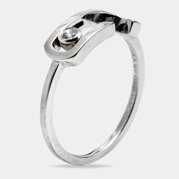 Pre Owned Messika Move By Gigi Hadid Move Addiction Diamond 18k White Gold Ring Size 52