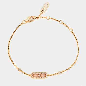 Pre Owned Messika Move Uno Pavé Diamonds 18k Rose Gold Bracelet