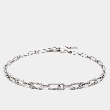 Pre Owned Messika Move Link Diamonds 18k White Gold Choker Necklace