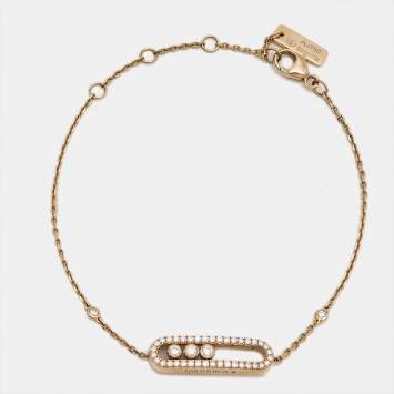 Pre Owned Messika Baby Move Pavé Diamond 18k Rose Gold Bracelet