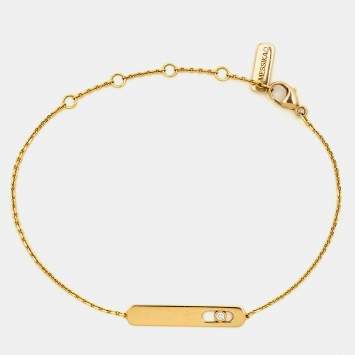 Pre Owned Messika My First  Bracelet Diamond 18k Yellow Gold Bracelet