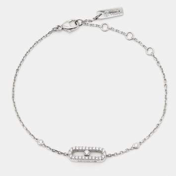 Pre Owned Messika Move Uno Diamonds 18k White Gold Bracelet