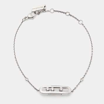Pre Owned Messika Baby Move Diamond 18k White Gold Bracelet