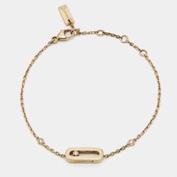 Pre Owned Messika Move Uno Diamond 18k Yellow Gold Bracelet