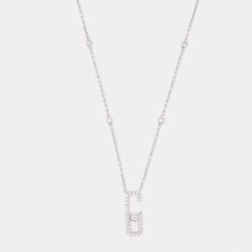 Pre Owned Messika Move Addiction Pavé  Diamond 18K White Gold Necklace