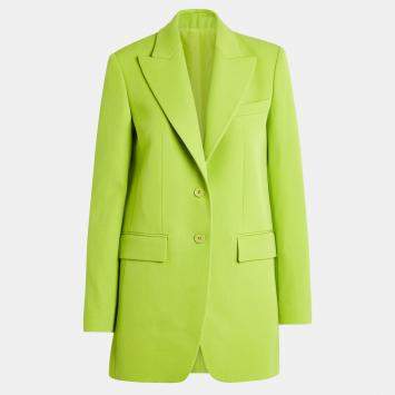 Pre Owned Michael Kors Gabardine Boyfriend Green Wool Blazer XS/S
