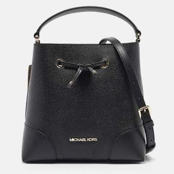 Pre Owned Michael Kors Black Leather Medium Mercer Bucket Bag