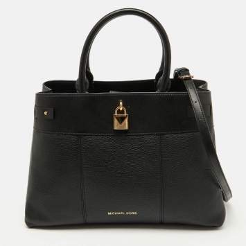 Pre Owned Michael Kors Black Leather Large Gramercy Satchel
