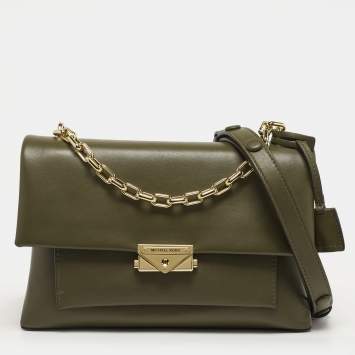 مملوكة مسبقًا Michael Kors Cece Large Olive Green Leather Shoulder Bag