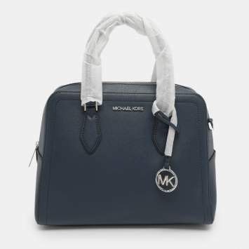 Pre Owned Michael Kors Hayes Blue Leather Satchel