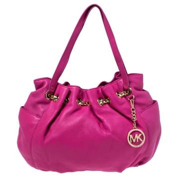 Pre Owned MICHAEL Michael Kors Pink Leather Chain Excess Shoulder Bag 