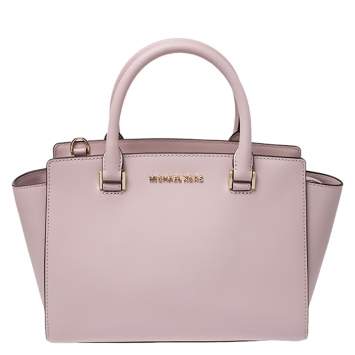 Pre Owned Michael Kors Blush Pink Leather Selma Satchel