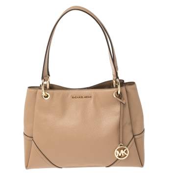 Pre Owned Michael Kors Beige Leather Medium Nicole Shoulder Bag