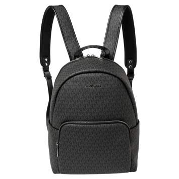 Pre Owned Michael Kors Black Signature Coated Canvas Large Erin Backpack