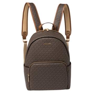 Pre Owned Michael Kors Brown Signature Coated Canvas Large Erin Backpack