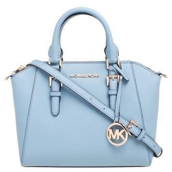 Pre Owned Michael Kors Blue Leather Medium Ciara Satchel