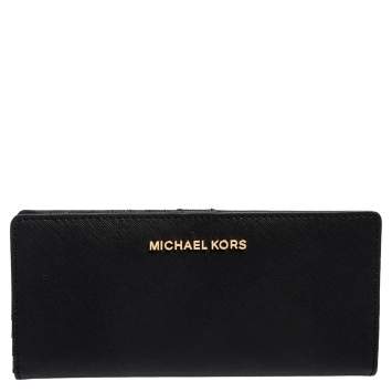 Pre Owned Michael Kors Black Saffiano Leather Bifold Wallet
