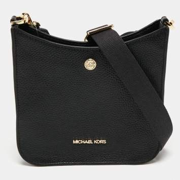 Pre Owned Michael Kors Black Leather Briley Messenger Bag