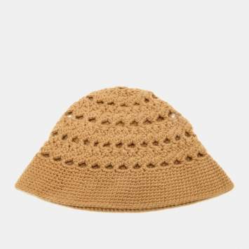 Pre Owned Michael Kors Brown Crochet Cashmere Beanie M