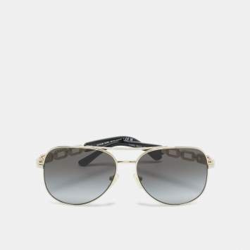 Pre Owned Michael Kors Black/Gold Tone MK 1121 Chianti Aviator Sunglasses