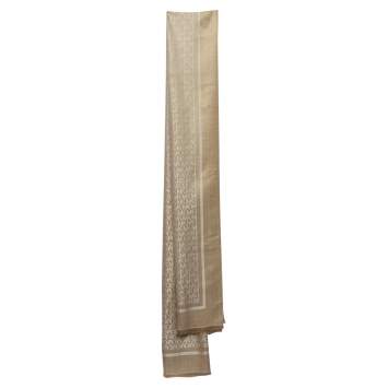 Pre Owned Michael Kors Beige Logo Jacquard Shawl