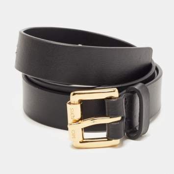 Pre Owned Michael Kors Black Leather Buckle Belt