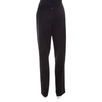 Pre Owned Michael Kors Black Wool Straight Fit Tailored Trousers M