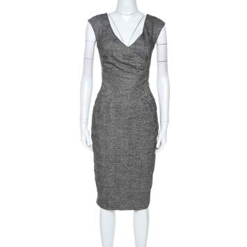 Pre Owned Michael Kors Black Silk Blend Sleeveless Midi Dress L