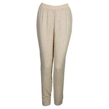 Pre Owned Michael Kors Beige Swarovski Embellished Pants S