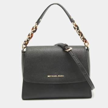 Pre Owned Michael Kors Black Saffiano Leather Sofia Top Handle Bag