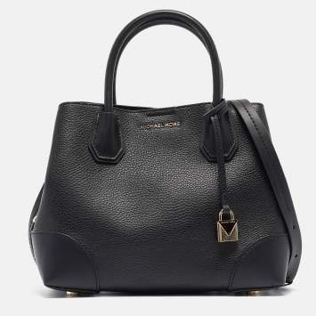 Pre Owned Michael Kors Black Leather Small Mercer Gallery Tote
