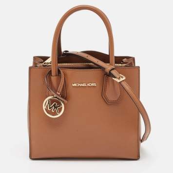 Pre Owned Michael Kors Brown Leather Small Mercer Tote