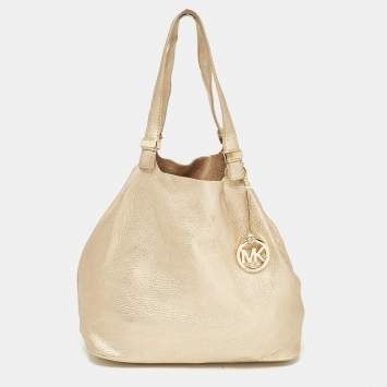 Pre Owned Michael Kors Gold Soft Leather Colgate Tote