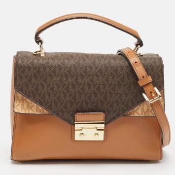 Pre Owned Michael Kors Tricolor Signature Coated Canvas Kinsley Top Handle Bag