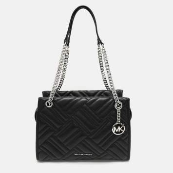 Pre Owned Michael Kors Black Quilted Leather Kathy Satchel