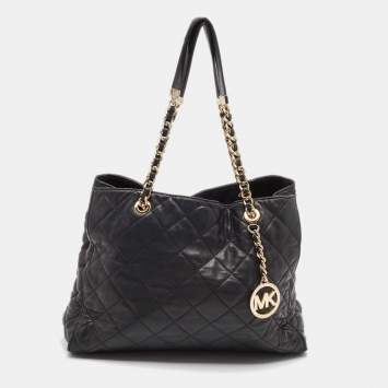 مملوكة مسبقًا Michael Kors Black Quilted Leather Susannah Tote