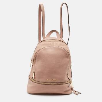Pre Owned Michael Kors Beige Leather Rhea Backpack