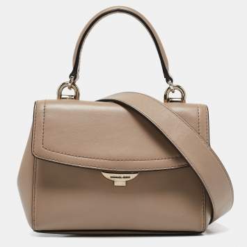 Pre Owned Michael Kors Beige Leather Extra Small Ava Top Handle Bag