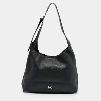 Pre Owned Michael Kors Black Leather Junie Shoulder Bag