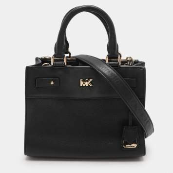Pre Owned Michael Kors Black Leather Reagan Tote